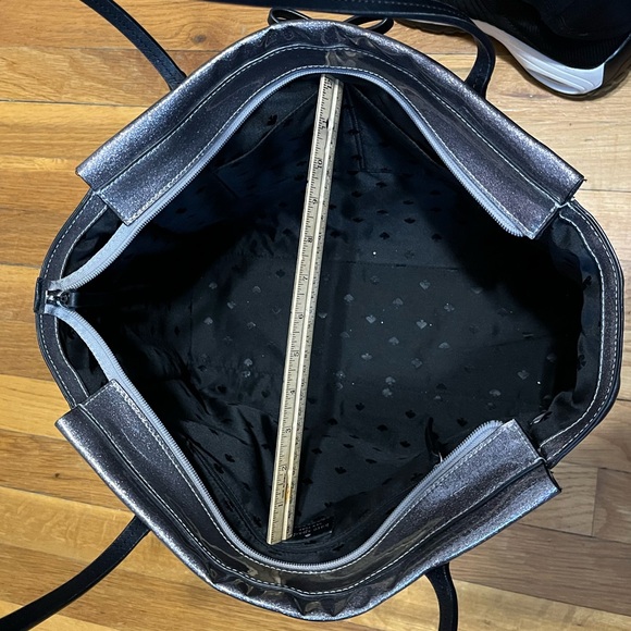 EUC Retail $398 Kate Spade NY Mavis Street Glitter Taden Tote Bag in Anthracite - Picture 8 of 13